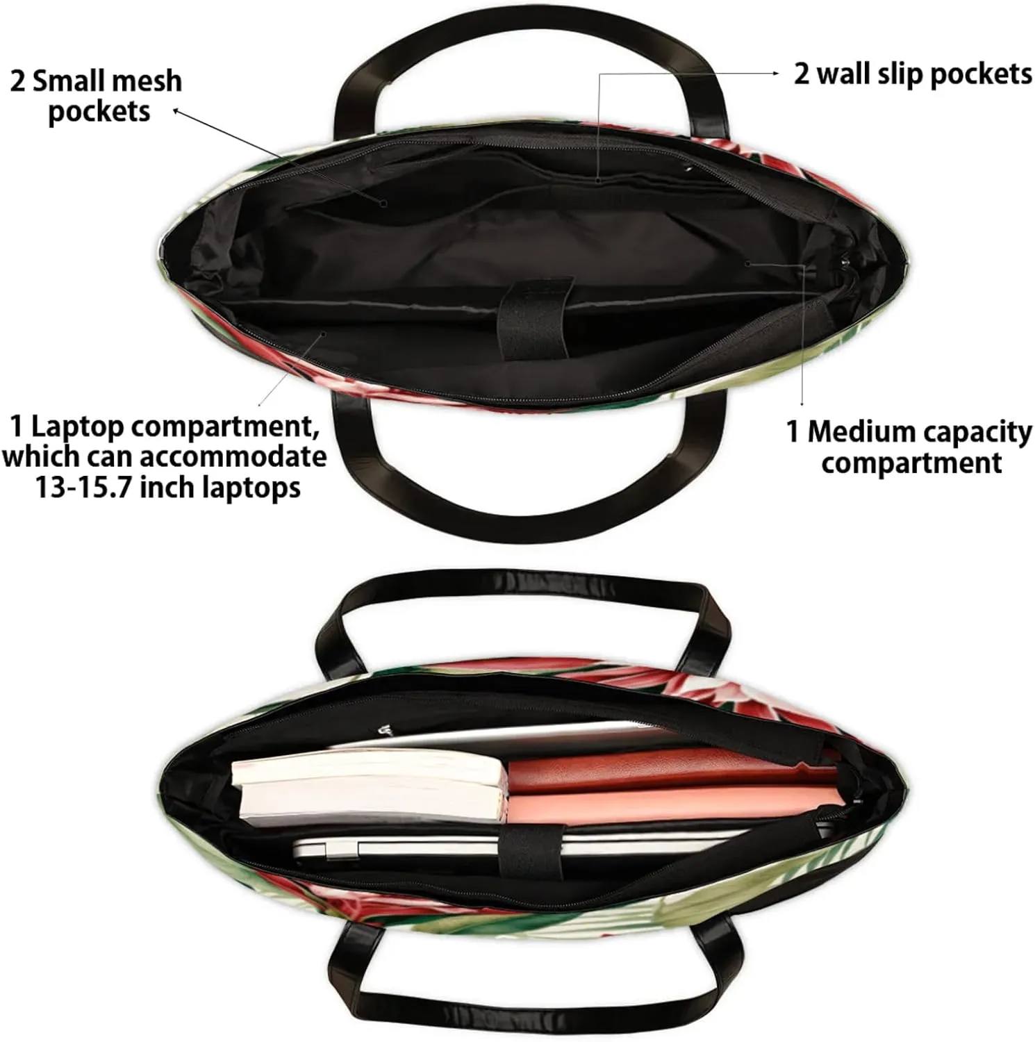 Tote Bag for Women with Zipper, Laptop Tote Bags Laptop Sleeve Case Shoulder Bag Messenger Bags