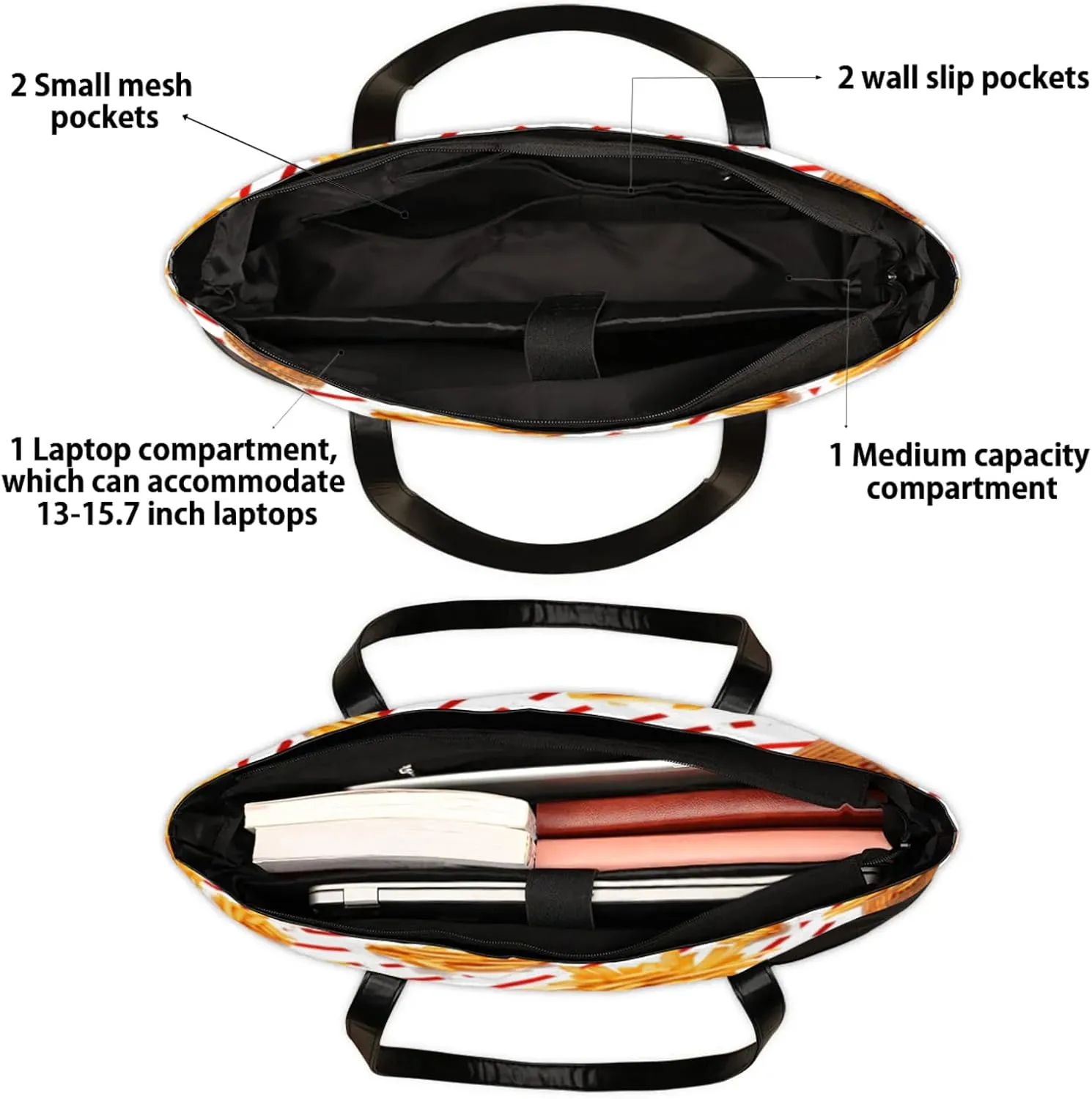 Tote Bag for Women with Zipper, Laptop Tote Bags Laptop Sleeve Case Shoulder Bag Messenger Bags