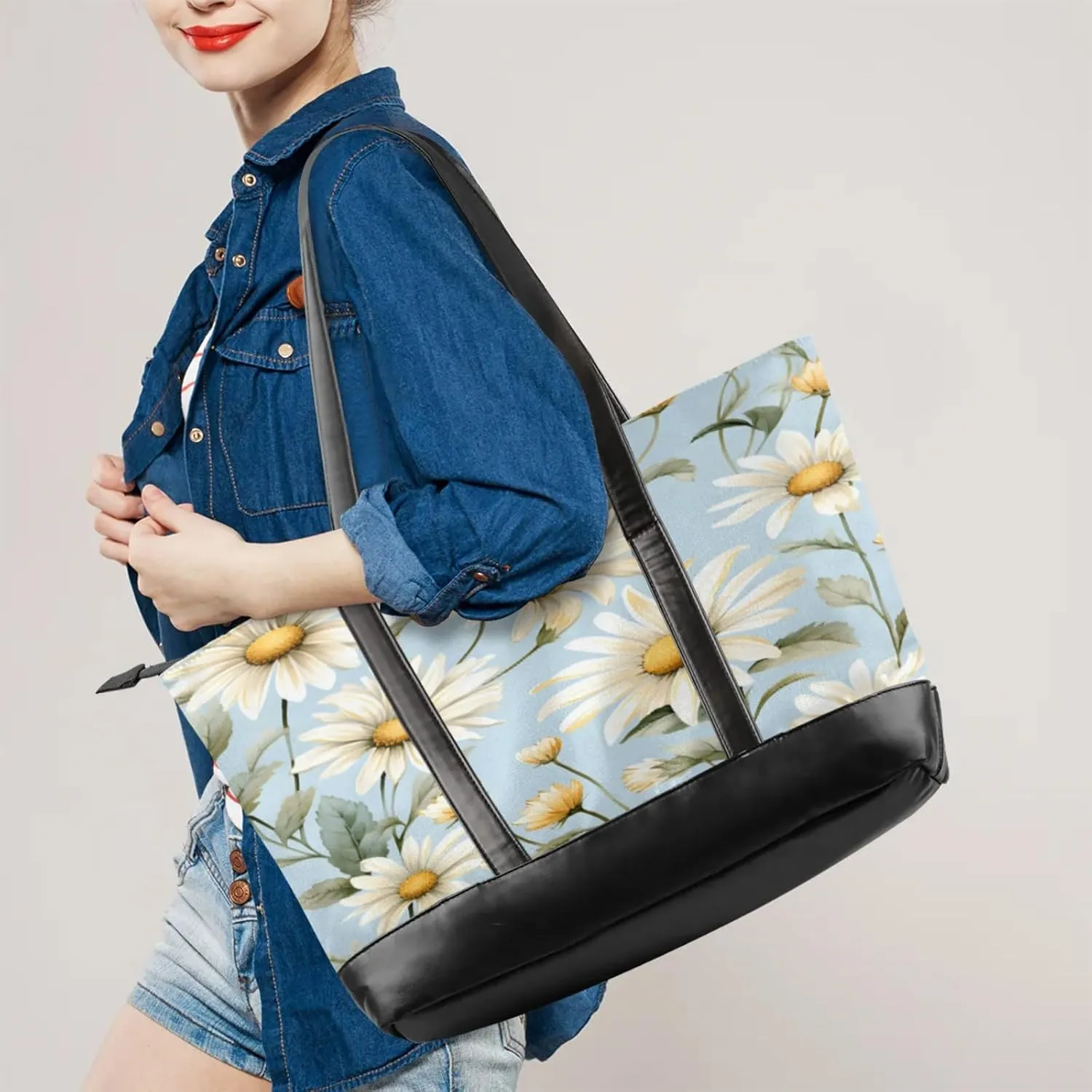 Tote Bag for Women with Zipper, Laptop Tote Bags Laptop Sleeve Case Shoulder Bag Messenger Bags