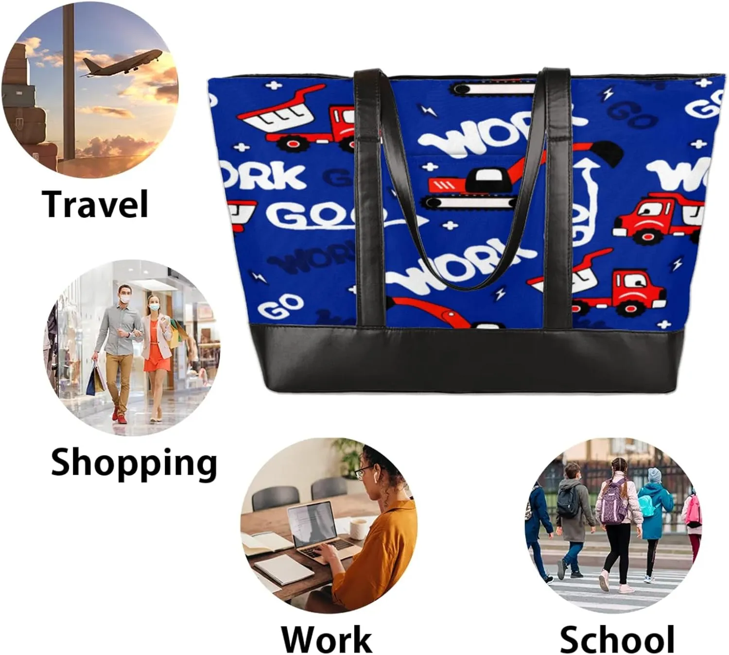 Tote Bag for Women with Zipper, Laptop Tote Bags Laptop Sleeve Case Shoulder Bag Messenger Bags