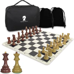 Tournament Chess Set, 20'' Foldable Silicone Chessboard Travel Chess Set Travel Games Portable Chess Set for Adults Zagreb Chess Pieces, Weighted Pieces with Storage Bag Giant Outdoor Chess Set