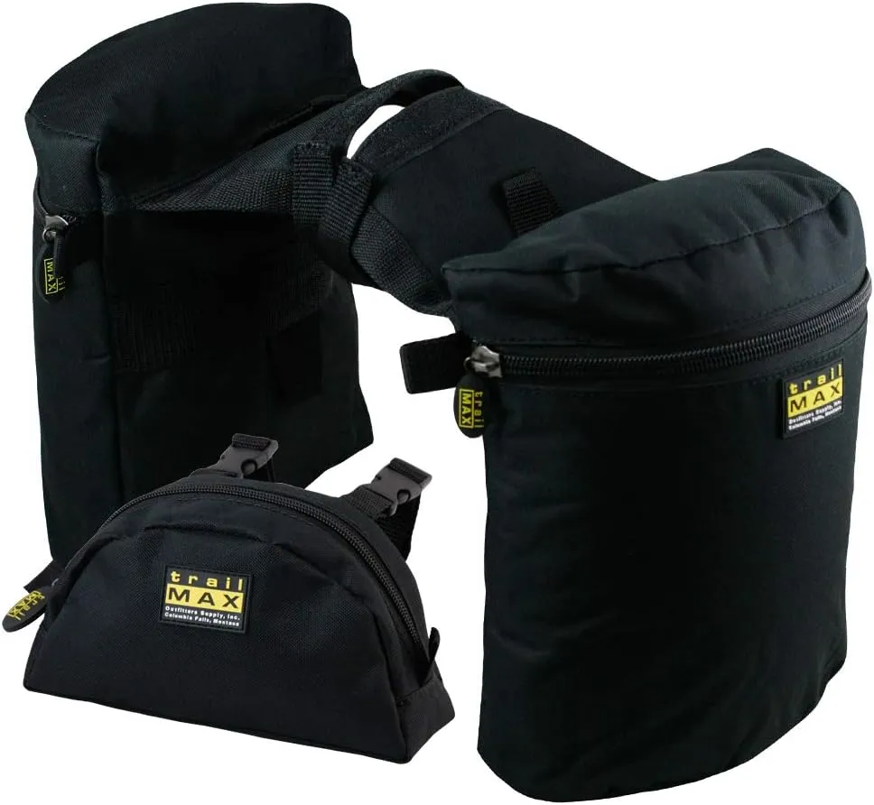 TrailMax Horn Saddle Bag & Pommel Pocket Saddle Bag Combo; Horn & Pommel Saddle Bag Combo for Horses; Saddle Bags for Western & Endurance Saddles; Trail Riding Saddle Bags