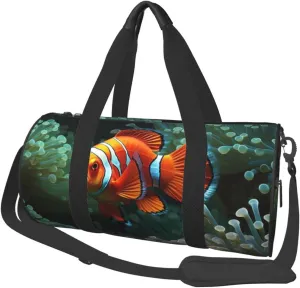Travel Duffel Bag Foldable Weekender Overnight Bag Fish background Sports Tote Gym Bags Large Capacity Lightweight Carry On Luggage Bags for Men Women
