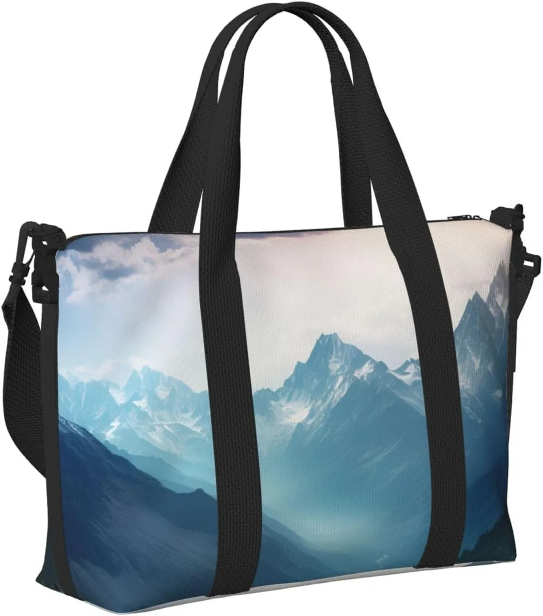 Travel Duffle Bag Weekender Bags for Men Women Adjustable Large Capacity Weekender Overnight Bag Carry On Tote Bags Waterproof Sport Gym Bag for Travel Yoga, Misty Mountain, One Size