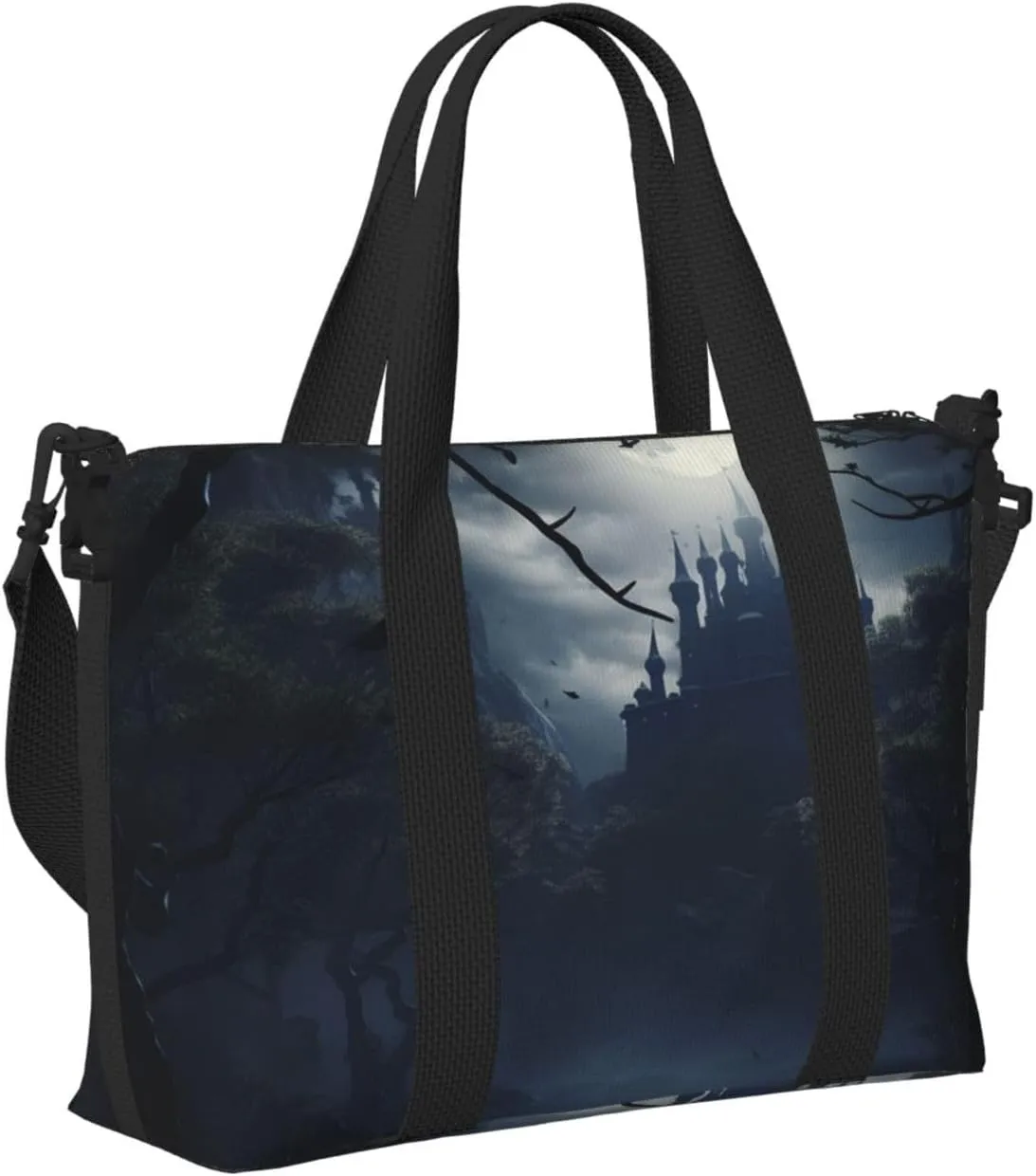 Travel Duffle Bag Weekender Bags for Men Women Adjustable Large Capacity Weekender Overnight Bag Carry On Tote Bags Waterproof Sport Gym Bag for Travel Yoga, Scared Night Garden Moon Light, One Size