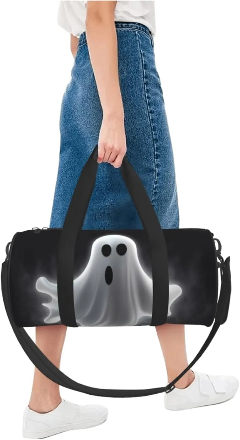 Travel Duffle Bag Weekender Bags For Men Women With Shoe Compartment Large Capacity Weekender Overnight Bag Black And Halloween Ghost Carry On Tote Bags Sport Gym Bag For Travel Yoga