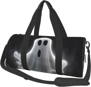 Travel Duffle Bag Weekender Bags For Men Women With Shoe Compartment Large Capacity Weekender Overnight Bag Black And Halloween Ghost Carry On Tote Bags Sport Gym Bag For Travel Yoga