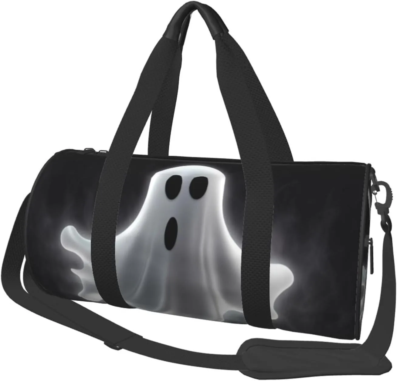 Travel Duffle Bag Weekender Bags For Men Women With Shoe Compartment Large Capacity Weekender Overnight Bag Black And Halloween Ghost Carry On Tote Bags Sport Gym Bag For Travel Yoga