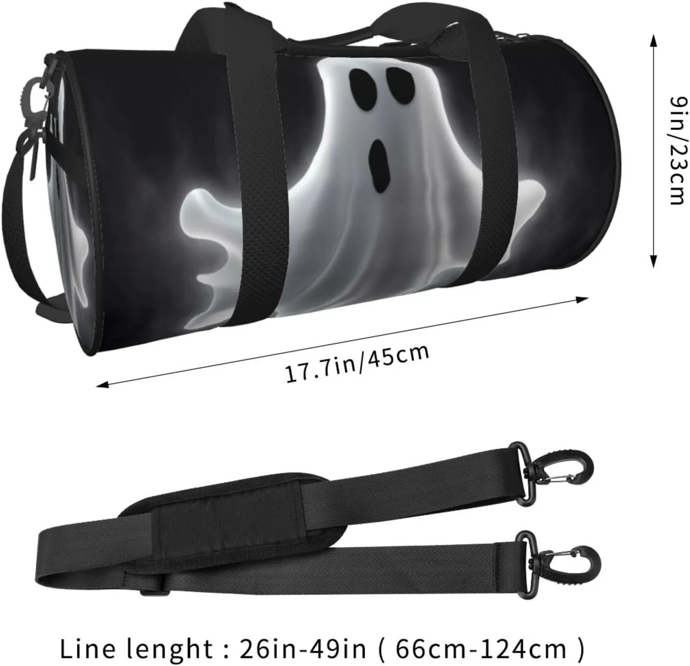 Travel Duffle Bag Weekender Bags For Men Women With Shoe Compartment Large Capacity Weekender Overnight Bag Black And Halloween Ghost Carry On Tote Bags Sport Gym Bag For Travel Yoga