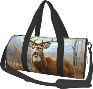 Travel Duffle Bag Weekender Bags for Men Women with Shoe Compartment Large Capacity Weekender Overnight Bag Buck Deer Carry On Tote Bags Sport Gym Bag for Travel Yoga