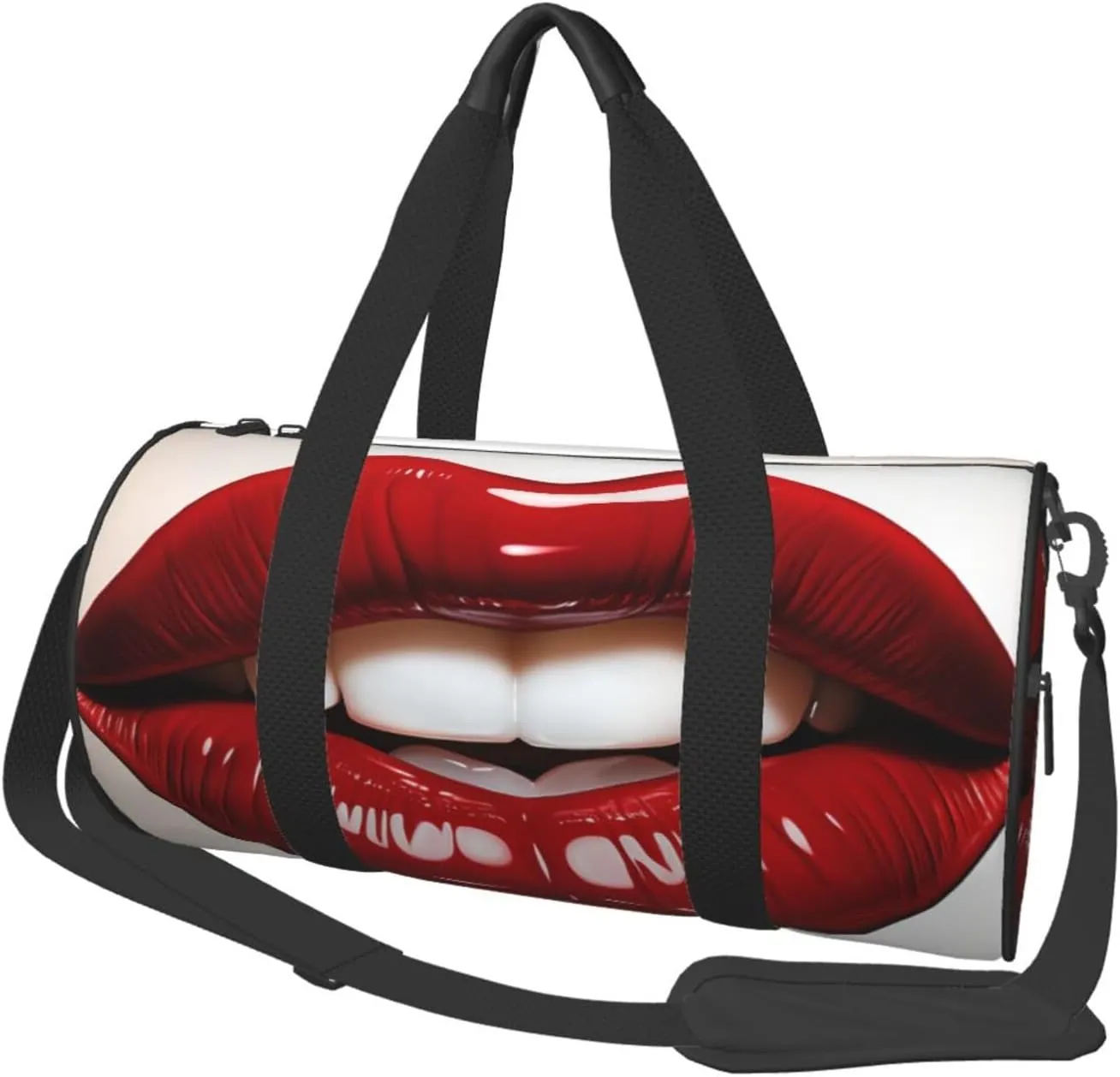 Travel Duffle Bag Weekender Bags For Men Women With Shoe Compartment Large Capacity Weekender Overnight Bag Cute Graphic Red Lips Carry On Tote Bags Sport Gym Bag For Travel Yoga
