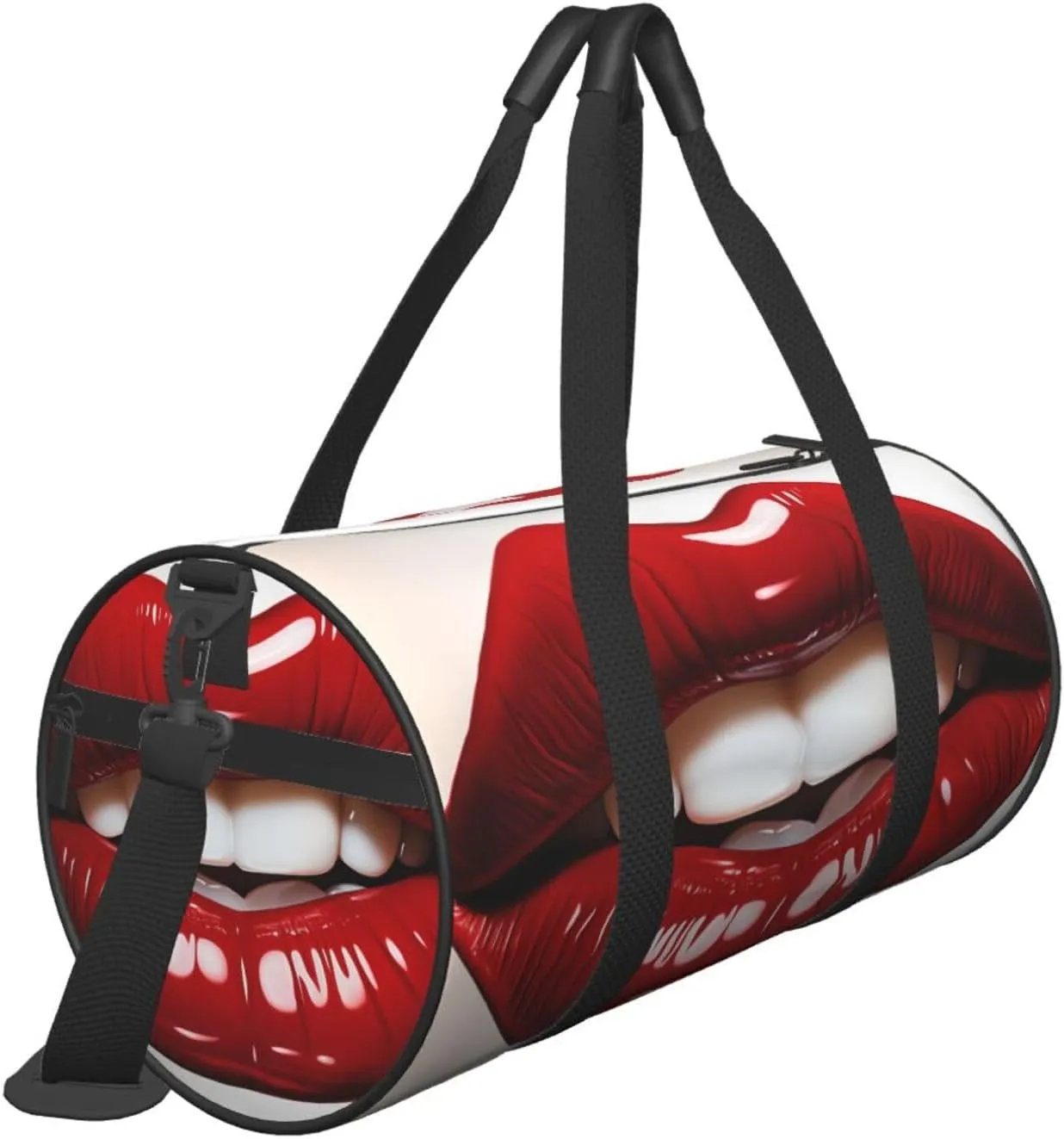 Travel Duffle Bag Weekender Bags For Men Women With Shoe Compartment Large Capacity Weekender Overnight Bag Cute Graphic Red Lips Carry On Tote Bags Sport Gym Bag For Travel Yoga