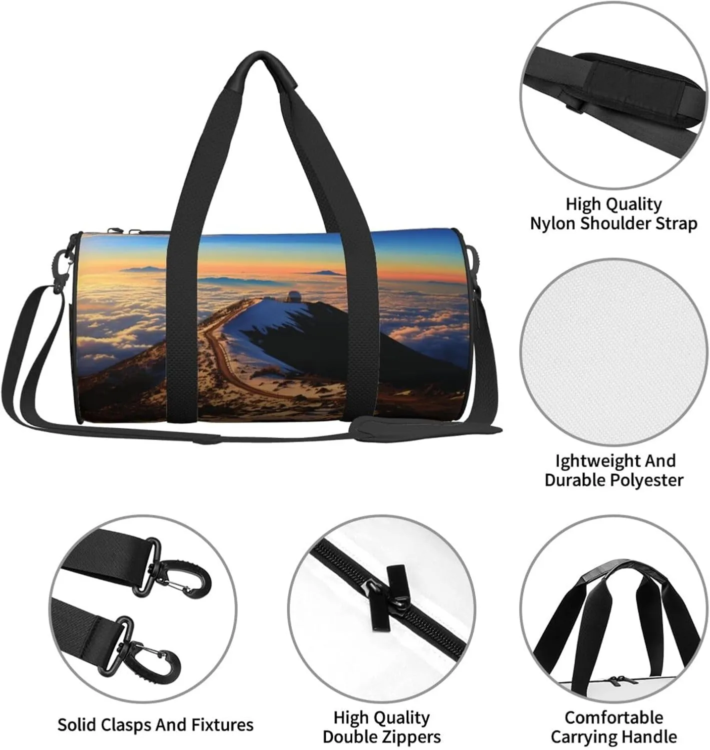 Travel Duffle Bag Weekender Bags For Men Women With Shoe Compartment Large Capacity Weekender Overnight Bag Mauna Kea Summit Sunset Carry On Tote Bags Sport Gym Bag For Travel Yoga
