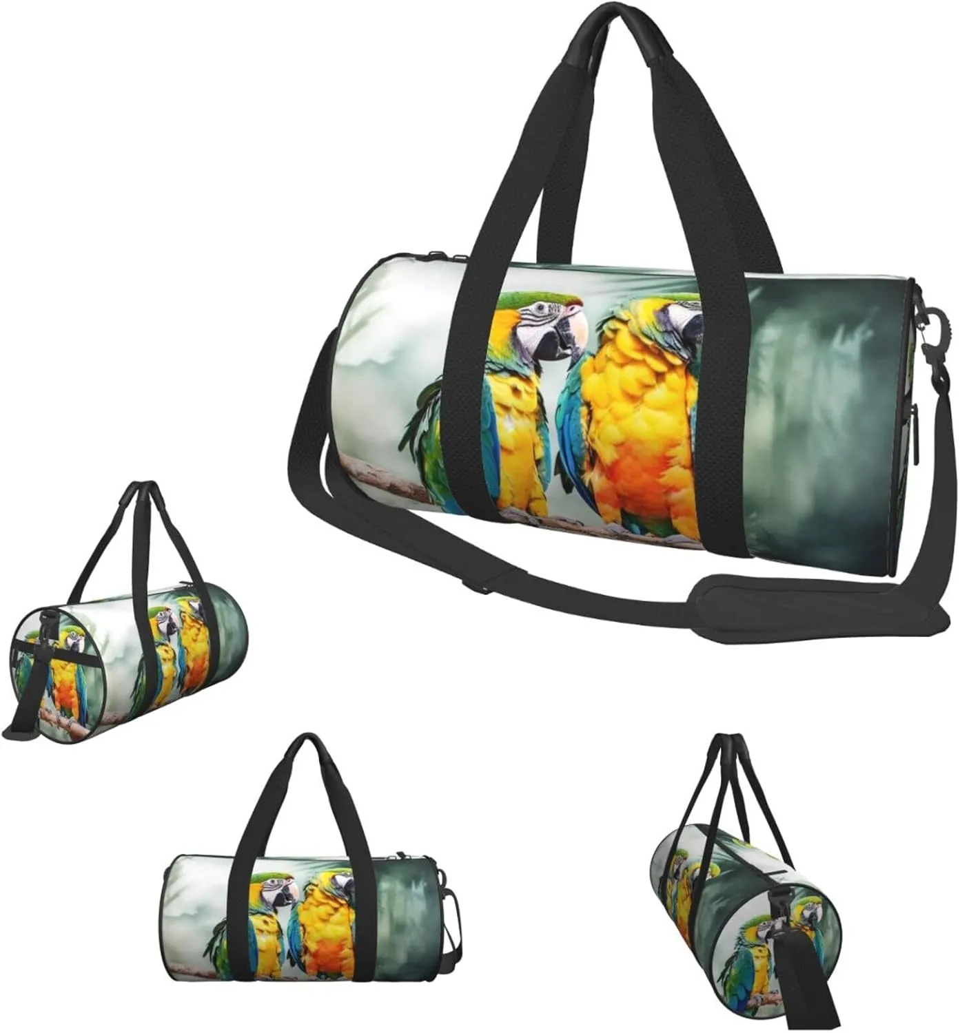 Travel Duffle Bag Weekender Bags For Men Women With Shoe Compartment Large Capacity Weekender Overnight Bag Parrots Carry On Tote Bags Sport Gym Bag For Travel Yoga