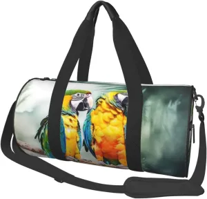 Travel Duffle Bag Weekender Bags For Men Women With Shoe Compartment Large Capacity Weekender Overnight Bag Parrots Carry On Tote Bags Sport Gym Bag For Travel Yoga