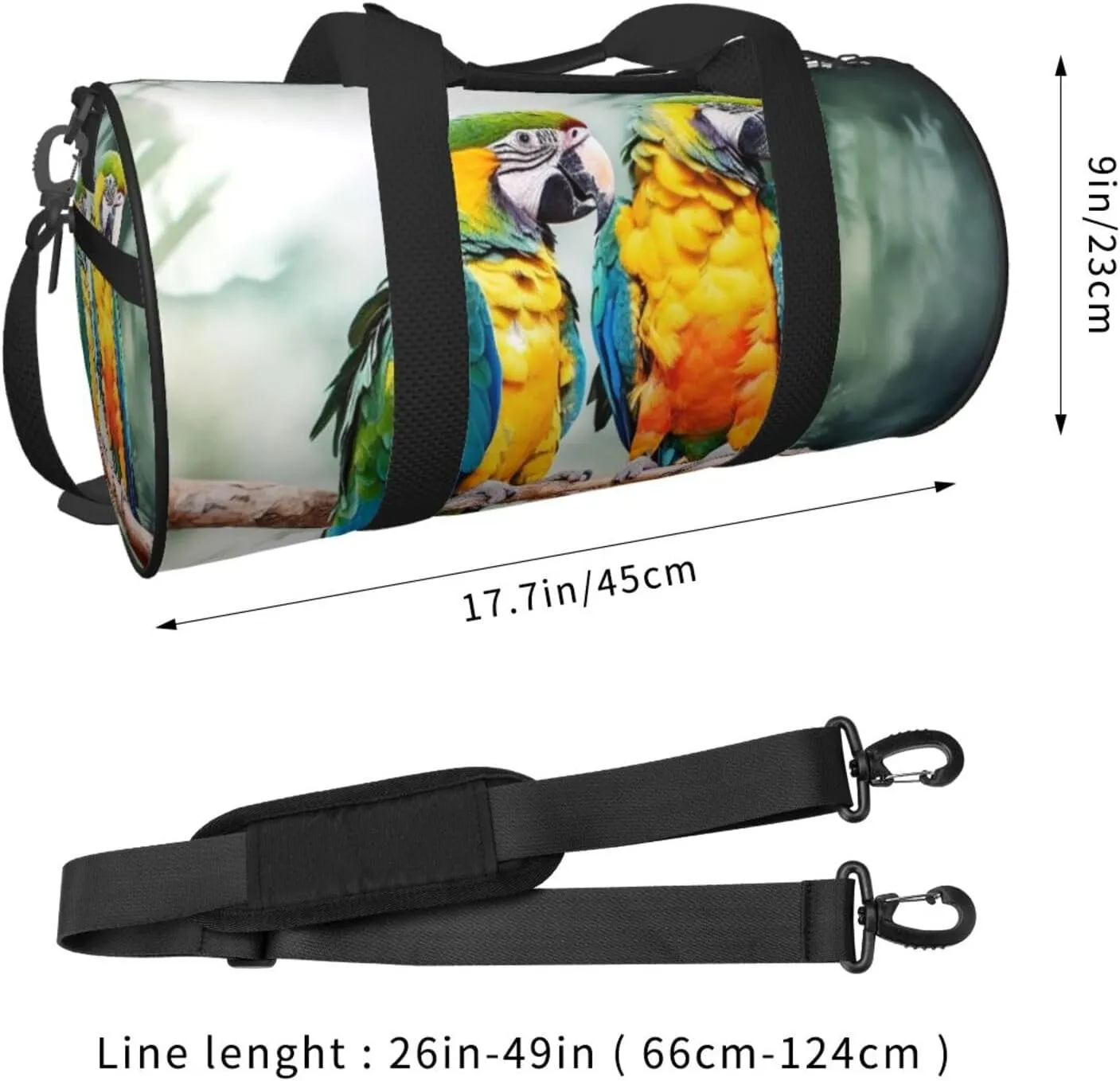 Travel Duffle Bag Weekender Bags For Men Women With Shoe Compartment Large Capacity Weekender Overnight Bag Parrots Carry On Tote Bags Sport Gym Bag For Travel Yoga