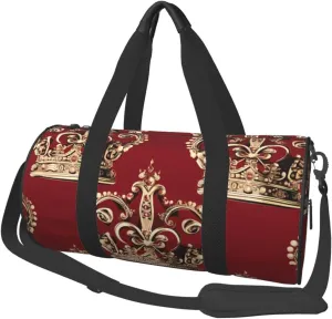 Travel Duffle Bag Weekender Bags For Men Women With Shoe Compartment Large Capacity Weekender Overnight Bag Red Crown Carry On Tote Bags Sport Gym Bag For Travel Yoga