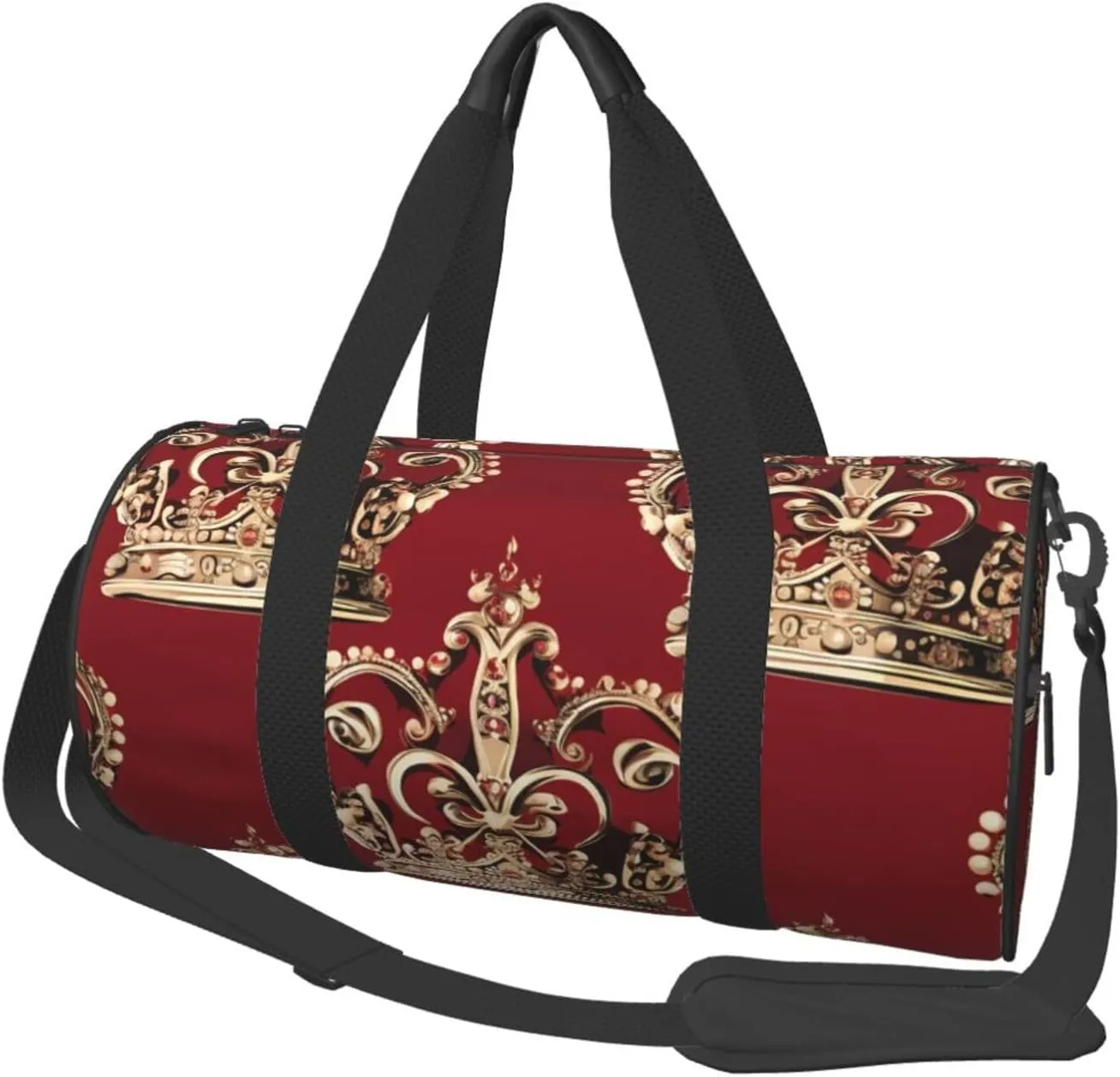 Travel Duffle Bag Weekender Bags For Men Women With Shoe Compartment Large Capacity Weekender Overnight Bag Red Crown Carry On Tote Bags Sport Gym Bag For Travel Yoga