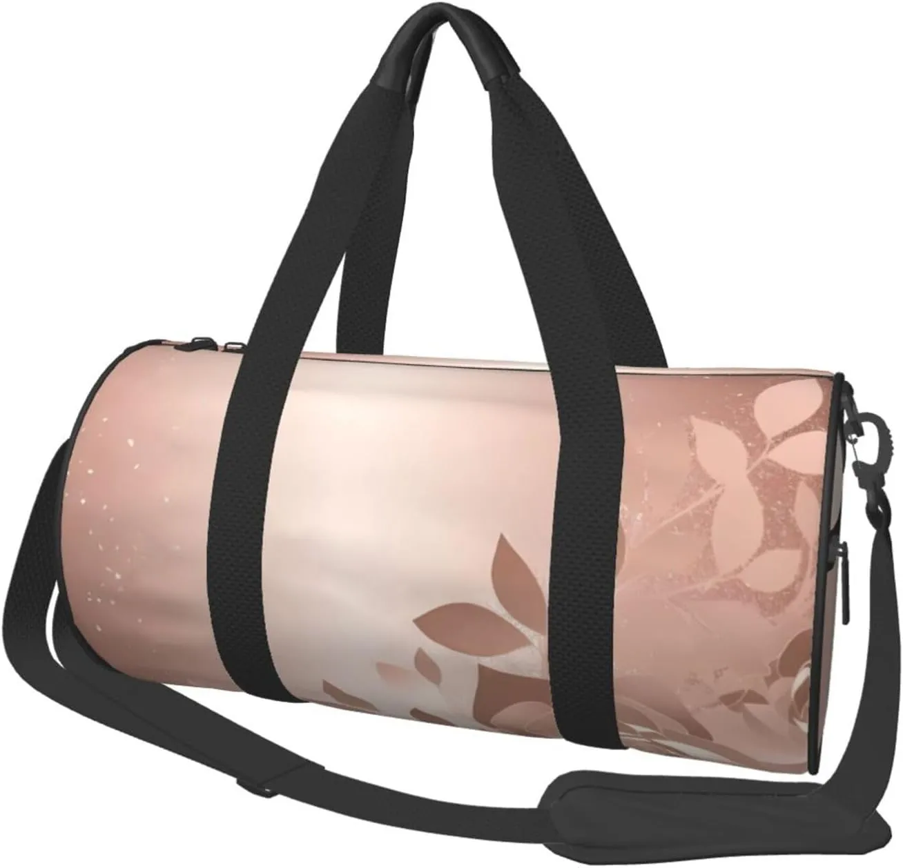 Travel Duffle Bag Weekender Bags for Men Women with Shoe Compartment Large Capacity Weekender Overnight Bag Rose Gold Wallpaper Carry On Tote Bags Sport Gym Bag for Travel Yoga, Black, One Size