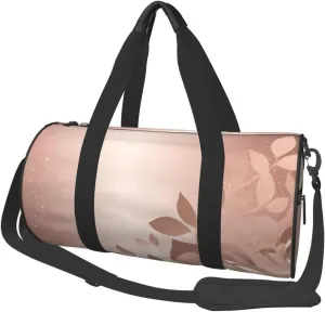 Travel Duffle Bag Weekender Bags for Men Women with Shoe Compartment Large Capacity Weekender Overnight Bag Rose Gold Wallpaper Carry On Tote Bags Sport Gym Bag for Travel Yoga, Black, One Size