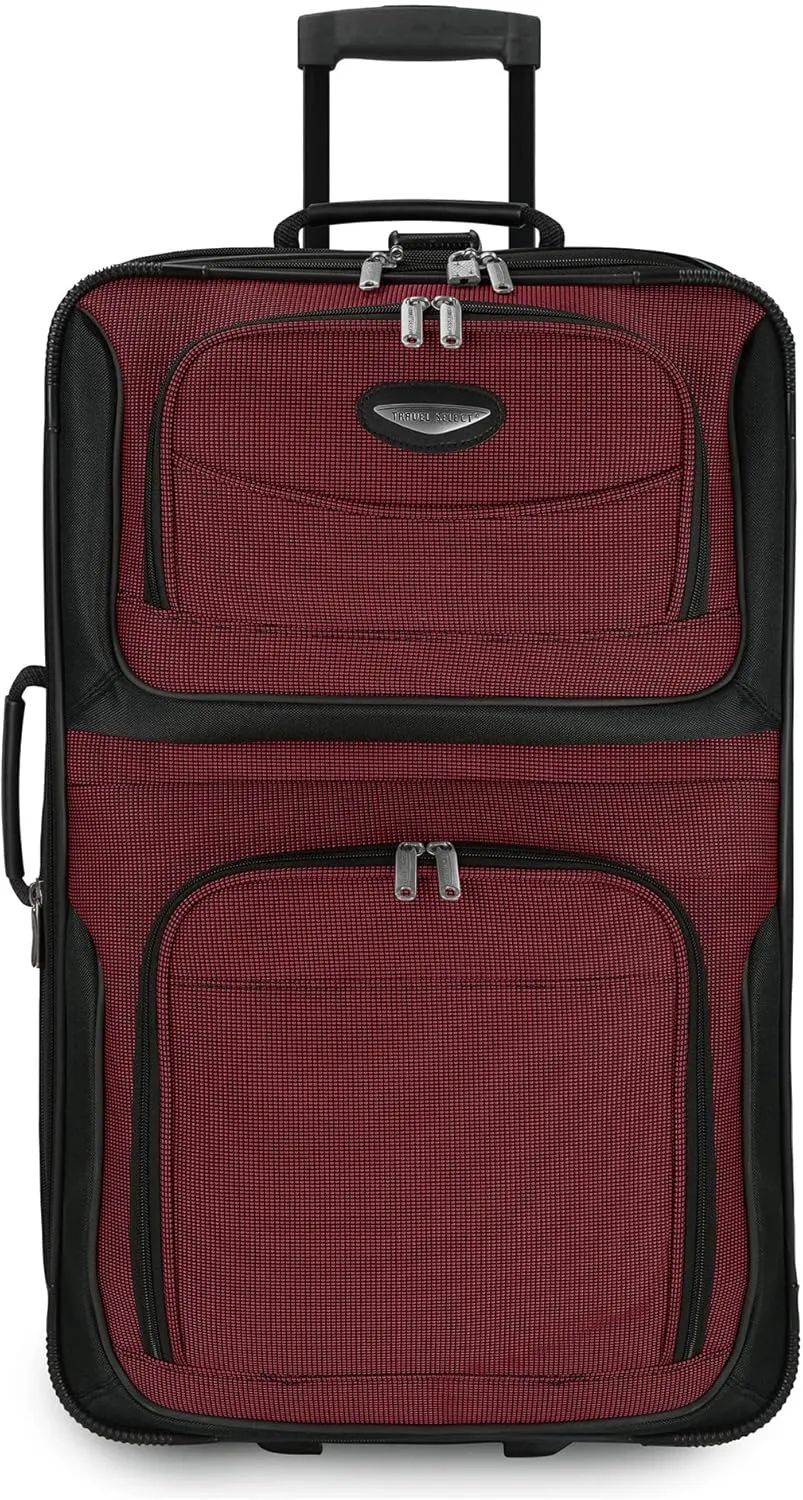 Travel Select Amsterdam Expandable Rolling Upright Luggage, Burgundy, 8-Piece Set