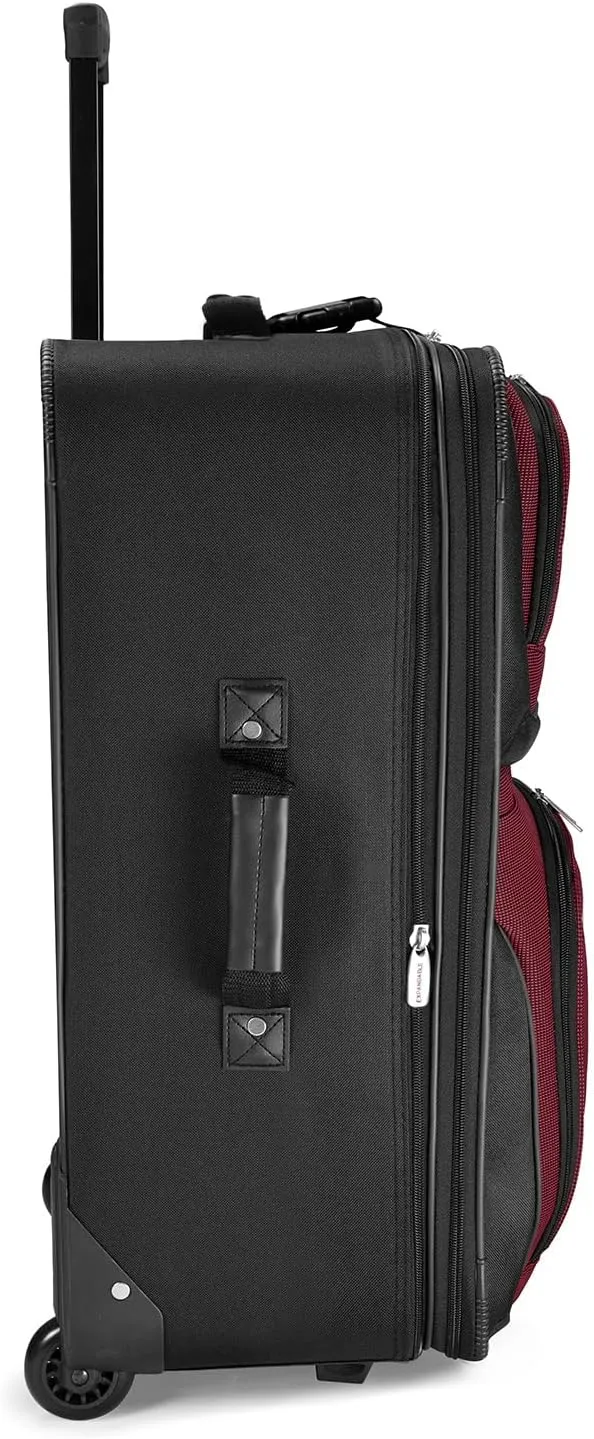 Travel Select Amsterdam Expandable Rolling Upright Luggage, Burgundy, 8-Piece Set