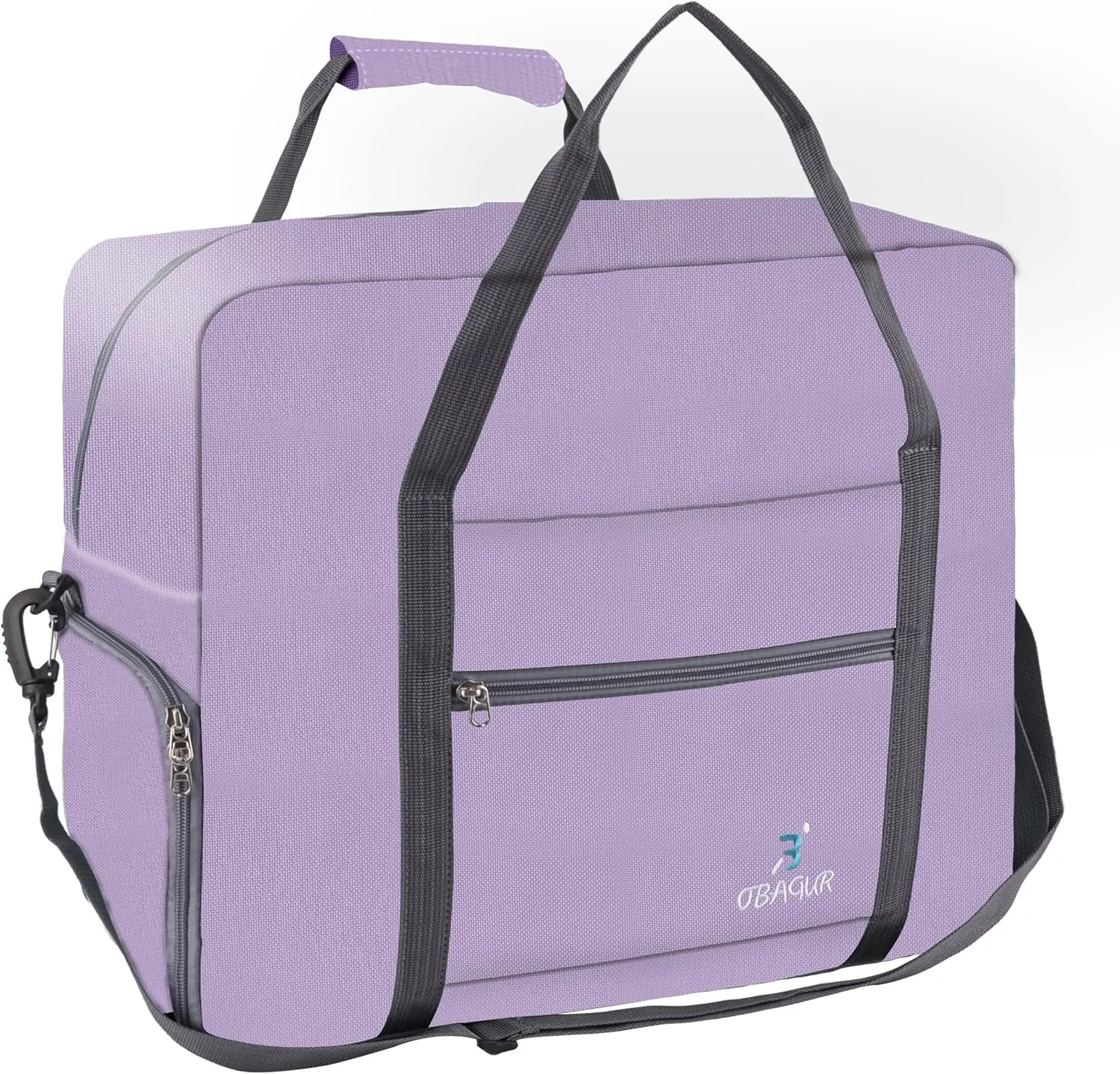 Travel Tote Bag Foldable Travel Duffel Bag For Spirit Airlines Personal Item Bag Weekender Bags for Men Women with Shoe Compartment Carry on Overnight Bag (Light Purple,20L)