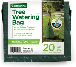 Tree Watering Bag with Micro-Perforated Seams for Slow Release Drip 6-8 Hour Empty Time: Fits Up To 4 Inch Caliper, 20 Gallon Capacity (Pack of 1)