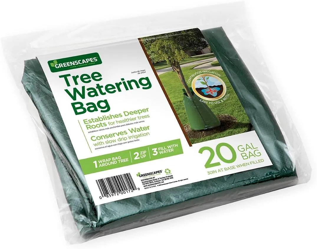Tree Watering Bag with Micro-Perforated Seams for Slow Release Drip 6-8 Hour Empty Time: Fits Up To 4 Inch Caliper, 20 Gallon Capacity (Pack of 1)