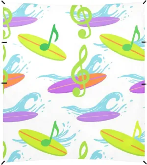 Trendy Fluorescent Green Boat Note White Beach Tent UPF50  Water-Resistant Portable Sun Shelter with Sandbags and Shovel for Camping, Fishing, Backyard Fun