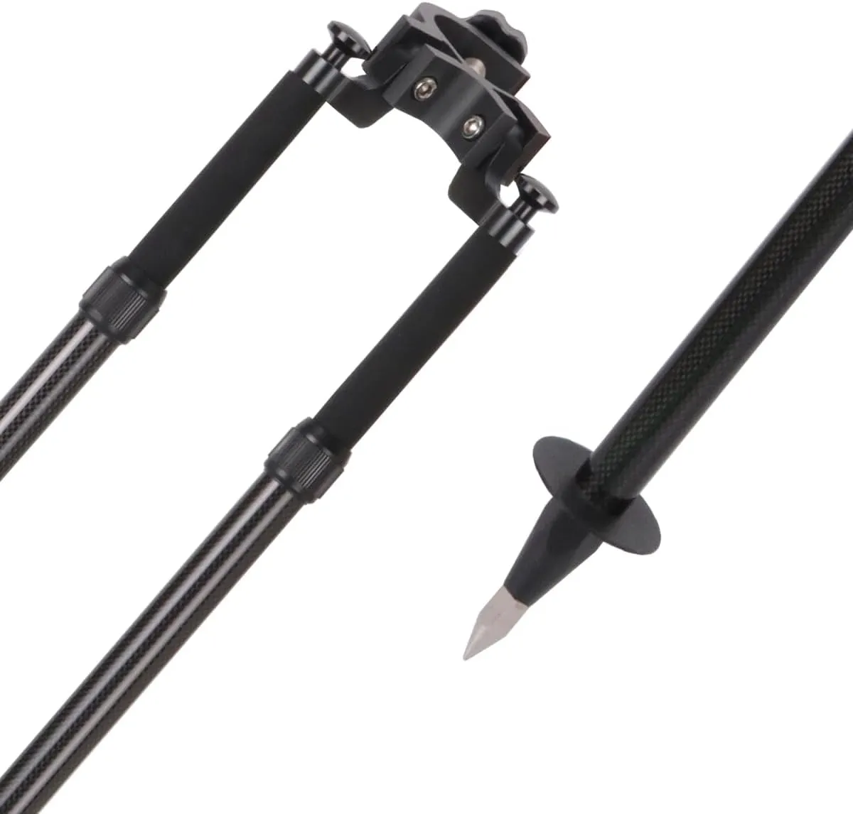 Tripod Bipod Surveying Thumb Release, Aluminum Tripod Bipod for Prism Poles Surveying or GPS Poles of Total Station GPS GNSS
