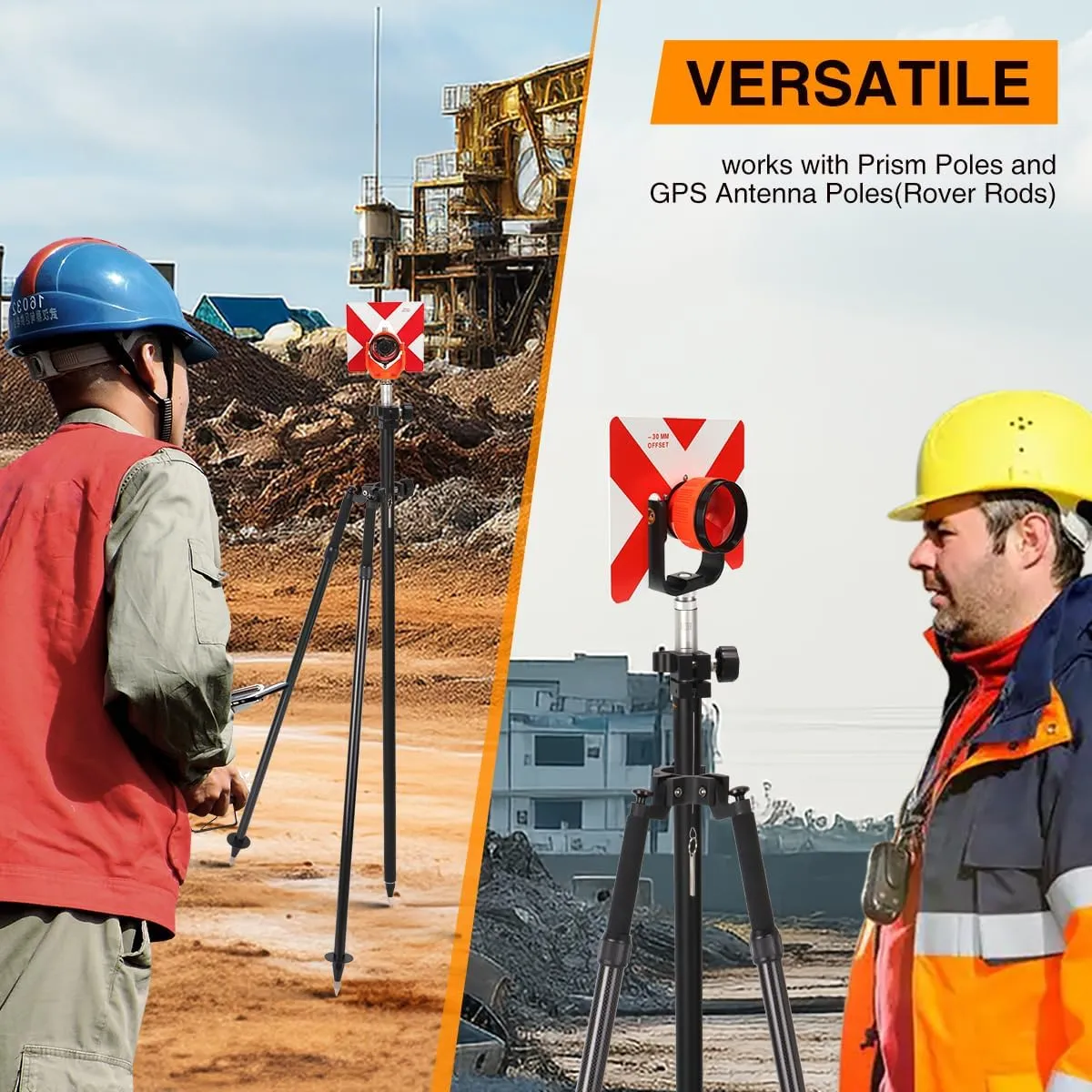 Tripod Bipod Surveying Thumb Release, Aluminum Tripod Bipod for Prism Poles Surveying or GPS Poles of Total Station GPS GNSS