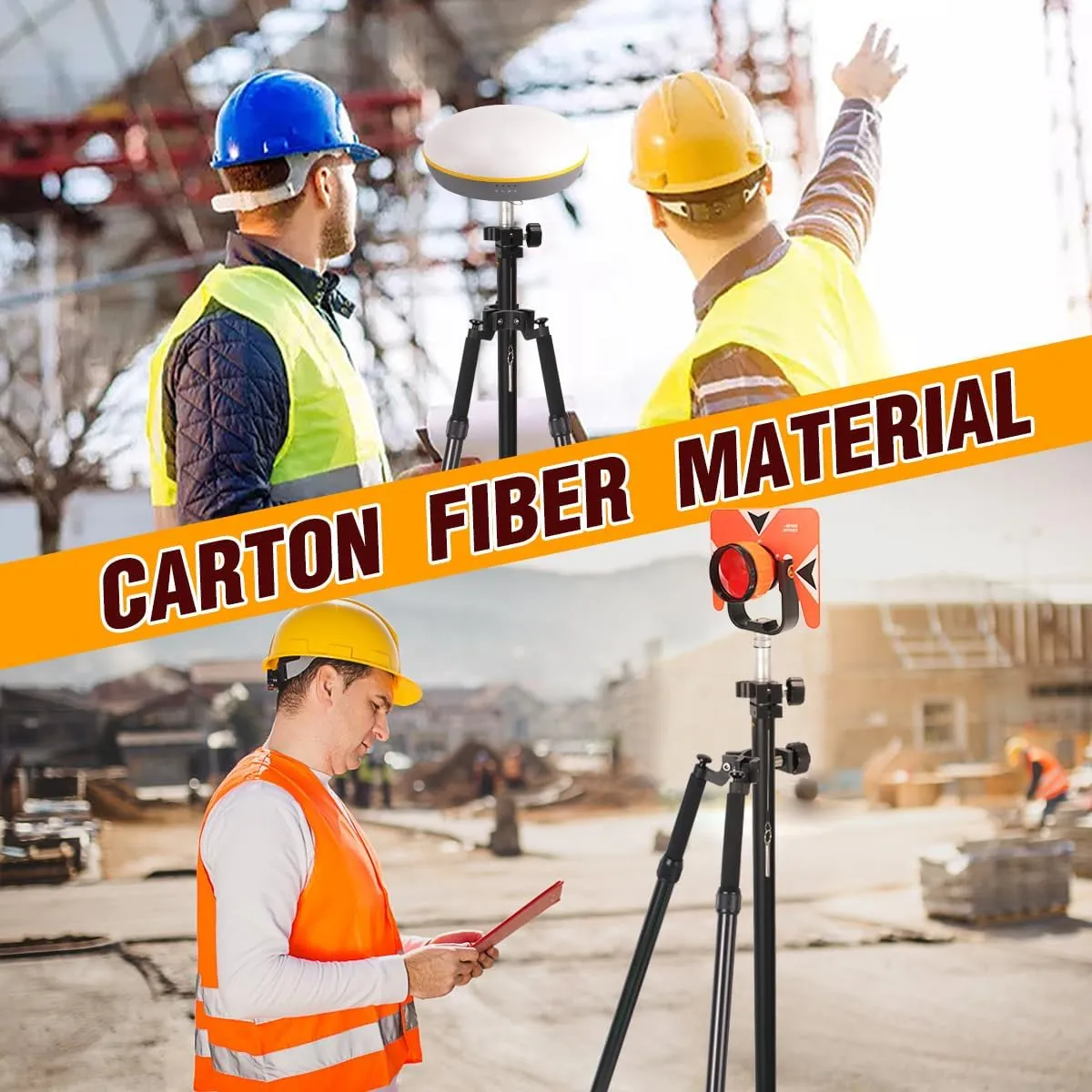 Tripod Bipod Surveying Thumb Release, Aluminum Tripod Bipod for Prism Poles Surveying or GPS Poles of Total Station GPS GNSS