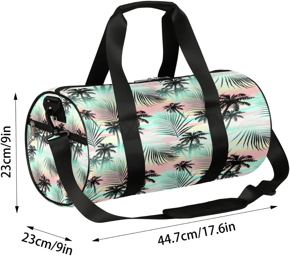 Tropical Tree Abstract Gym Bag Small Gym Duffel Bags for Men Women Overnight Weekender Bag Lightweight Sport Duffle Bag Carry On Gymbag