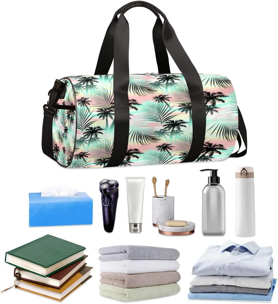 Tropical Tree Abstract Gym Bag Small Gym Duffel Bags for Men Women Overnight Weekender Bag Lightweight Sport Duffle Bag Carry On Gymbag
