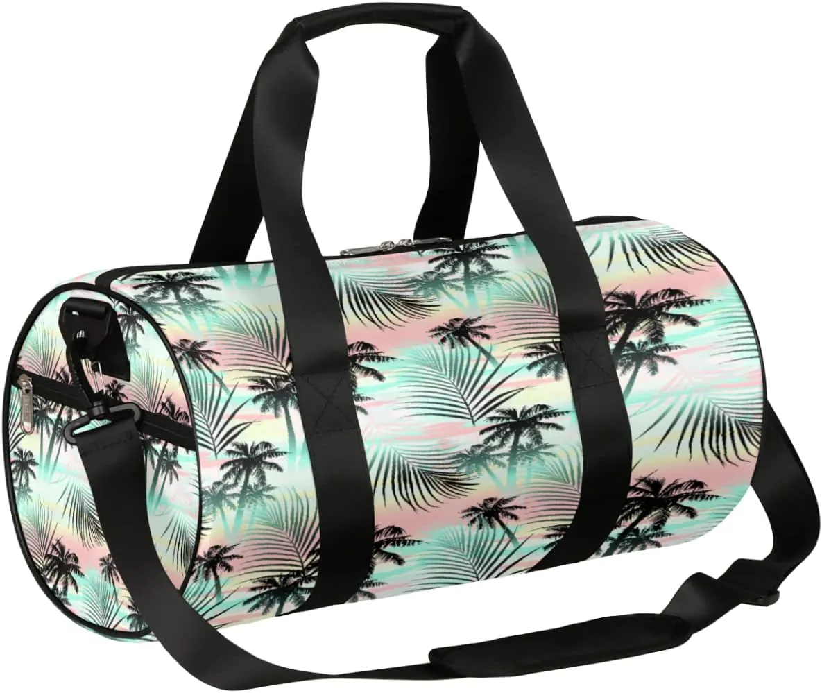 Tropical Tree Abstract Gym Bag Small Gym Duffel Bags for Men Women Overnight Weekender Bag Lightweight Sport Duffle Bag Carry On Gymbag