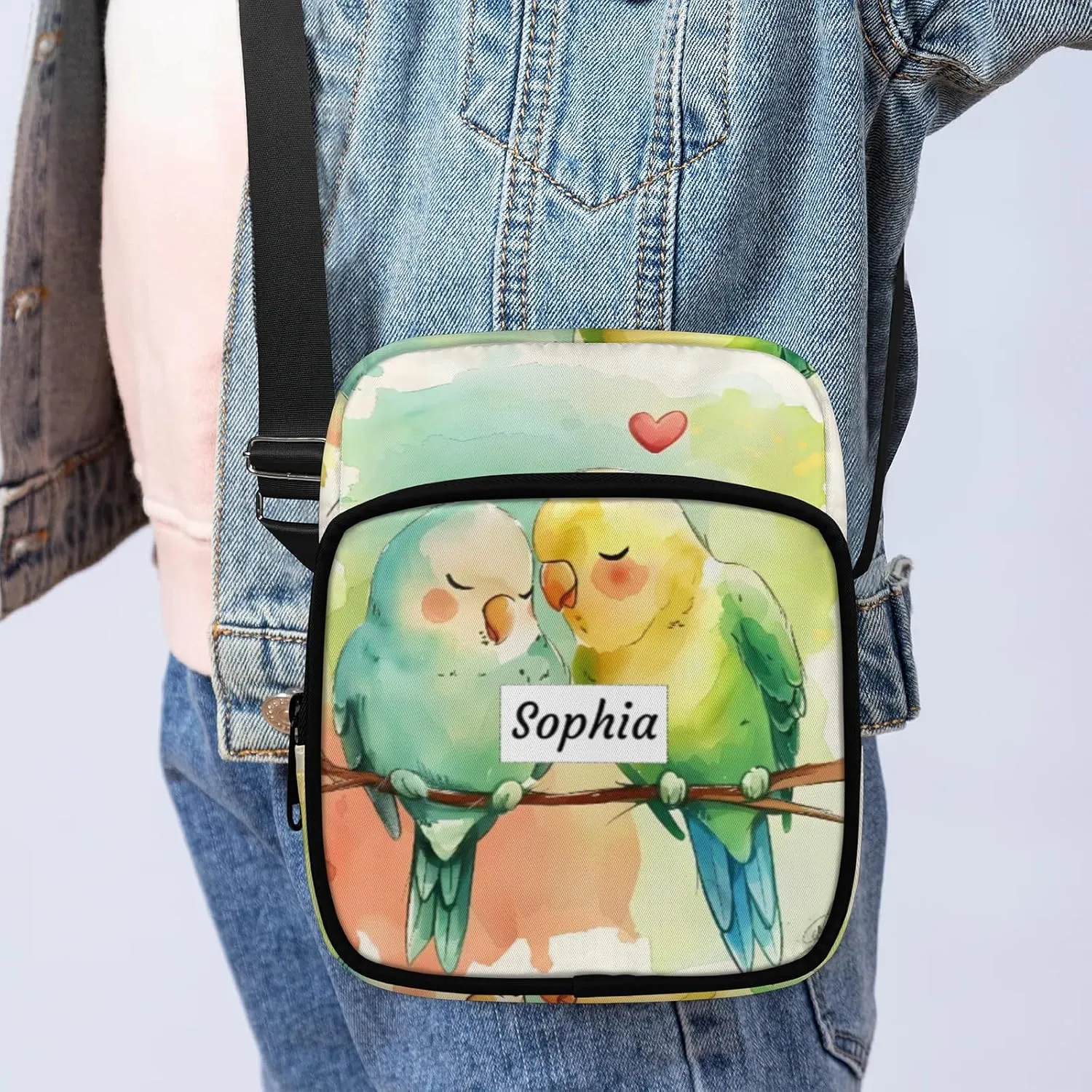 TropicalLife Personalized Crossbody Bag for Women Men Custom Name Messenger Bags