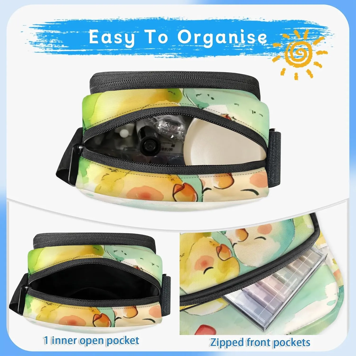 TropicalLife Personalized Crossbody Bag for Women Men Custom Name Messenger Bags