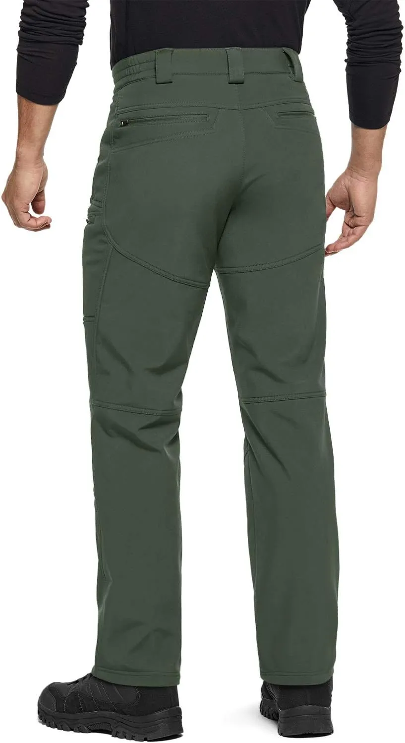 TSLA Men's Snow Ski Snowboard Waterproof Softshell Cargo Pants, Hiking Fleece Lined Bottoms, Outdoor Work Pants