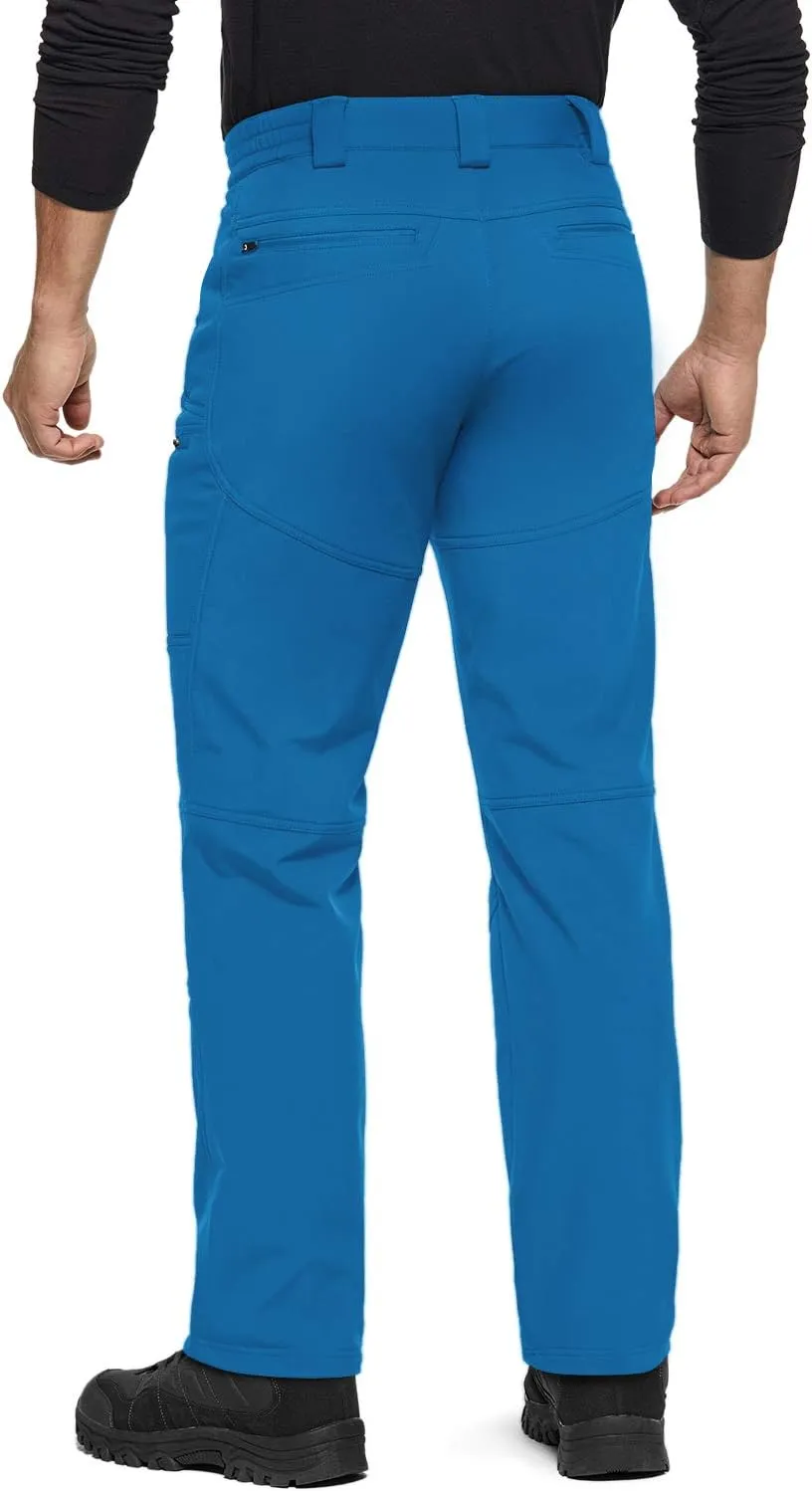 TSLA Men's Snow Ski Snowboard Waterproof Softshell Cargo Pants, Hiking Fleece Lined Bottoms, Outdoor Work Pants