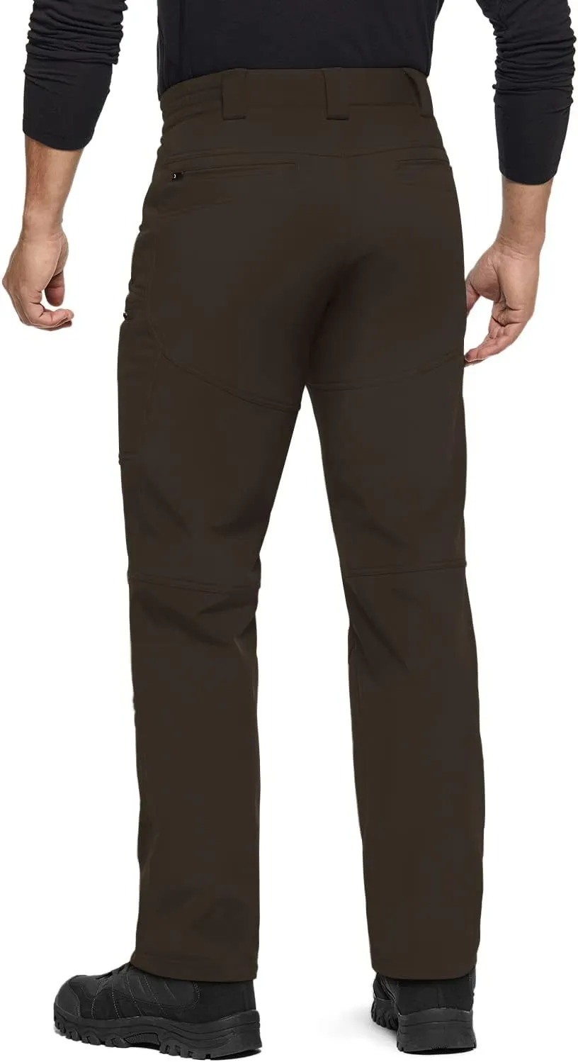 TSLA Men's Snow Ski Snowboard Waterproof Softshell Cargo Pants, Hiking Fleece Lined Bottoms, Outdoor Work Pants