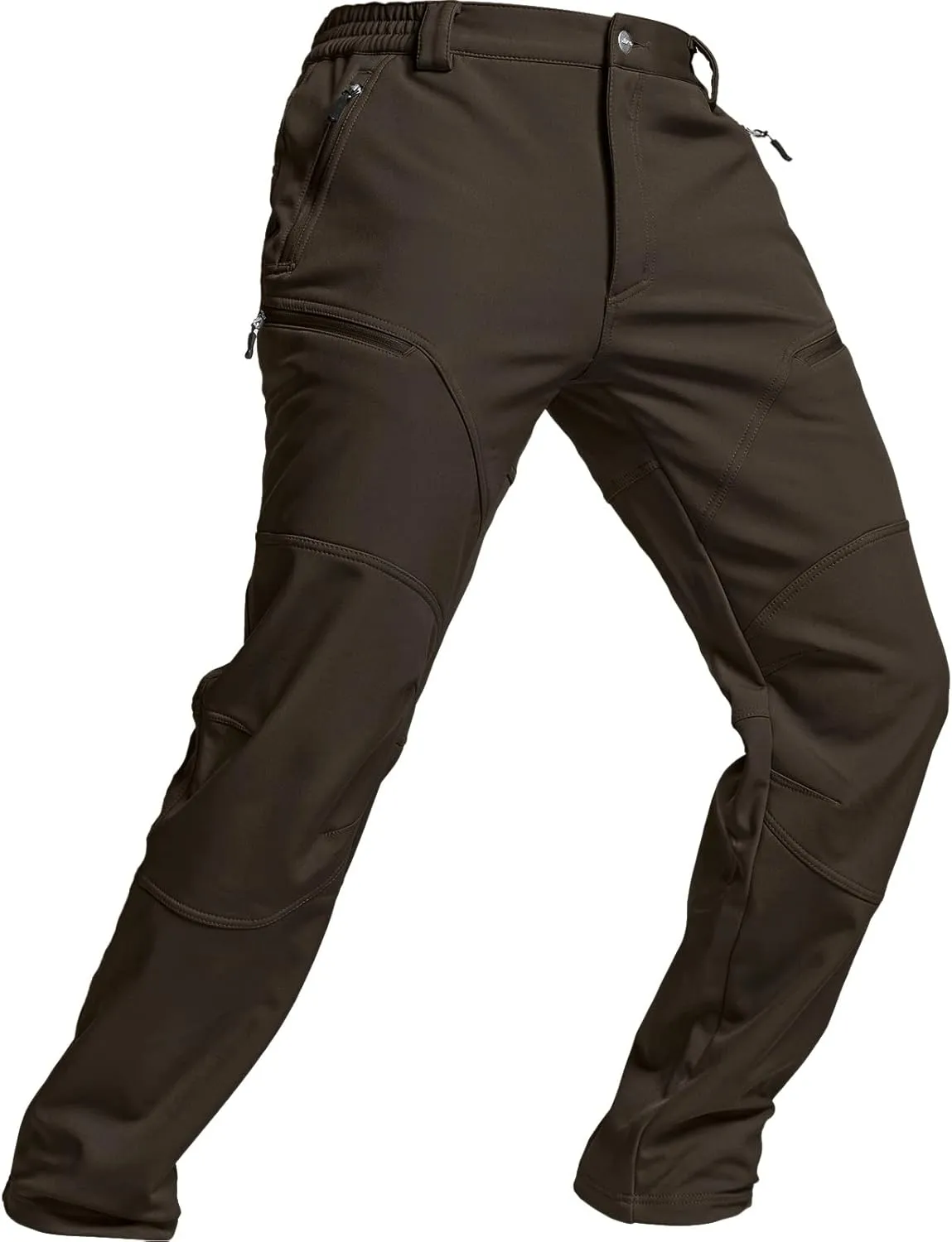 TSLA Men's Snow Ski Snowboard Waterproof Softshell Cargo Pants, Hiking Fleece Lined Bottoms, Outdoor Work Pants