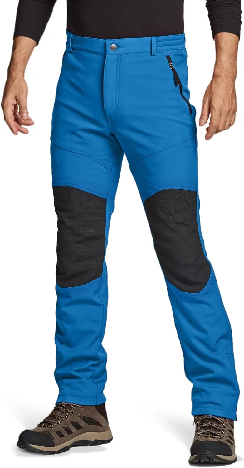 TSLA Men's Snow Ski Snowboard Waterproof Softshell Cargo Pants, Hiking Fleece Lined Bottoms, Outdoor Work Pants