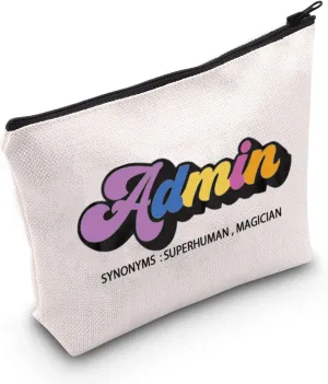 TSOTMO Admin Gift Admin Assistant Gift Appreciation Gift Thank Gift For Administrator Secretary Gift Admin Squad Zipper Cosmetic Bag Employee Coworker Gift (ADMIN Bag)