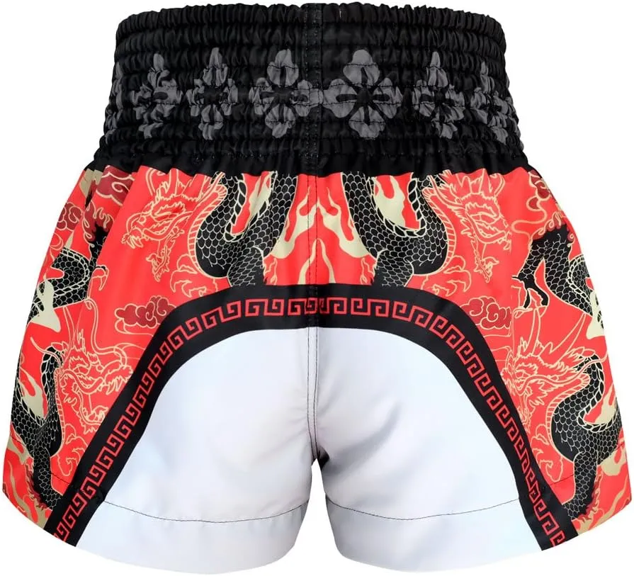 Tuff Sport Boxing Muay Thai Shorts Dragon Skull Kick Martial Arts Training Gym Clothing Trunks