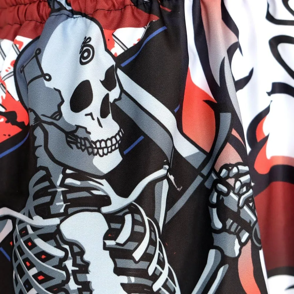 Tuff Sport Boxing Muay Thai Shorts Dragon Skull Kick Martial Arts Training Gym Clothing Trunks