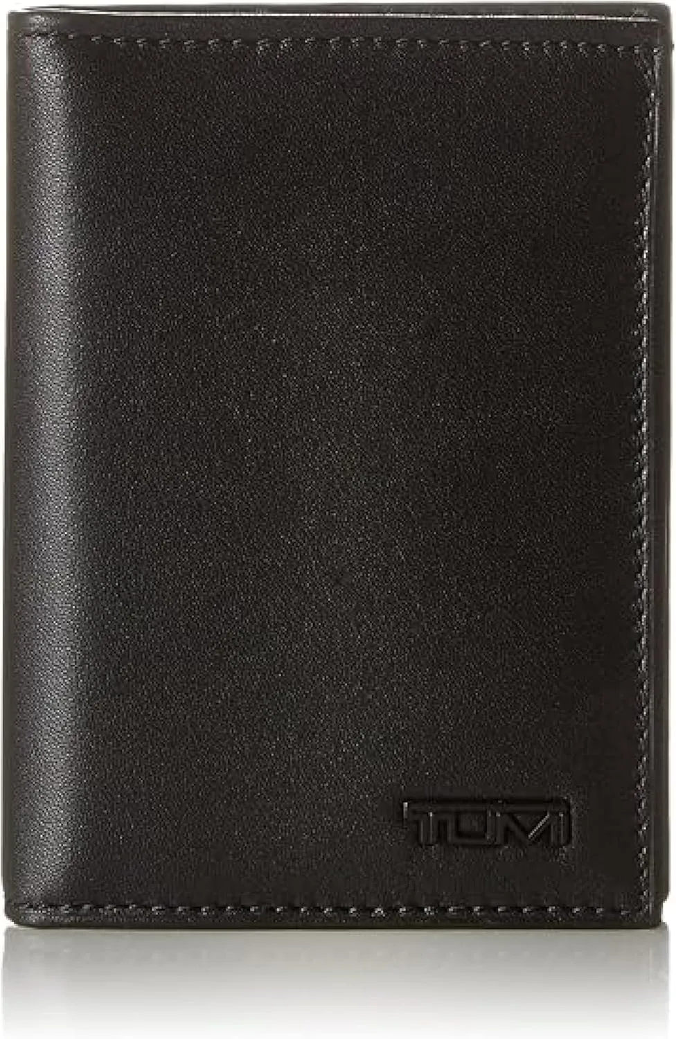 TUMI - Delta L-Fold Wallet with RFID Lock - Slim Bifold Leather Wallet - ID Window & Card Slots - Premium Gift Box - 4" x 3" - Black