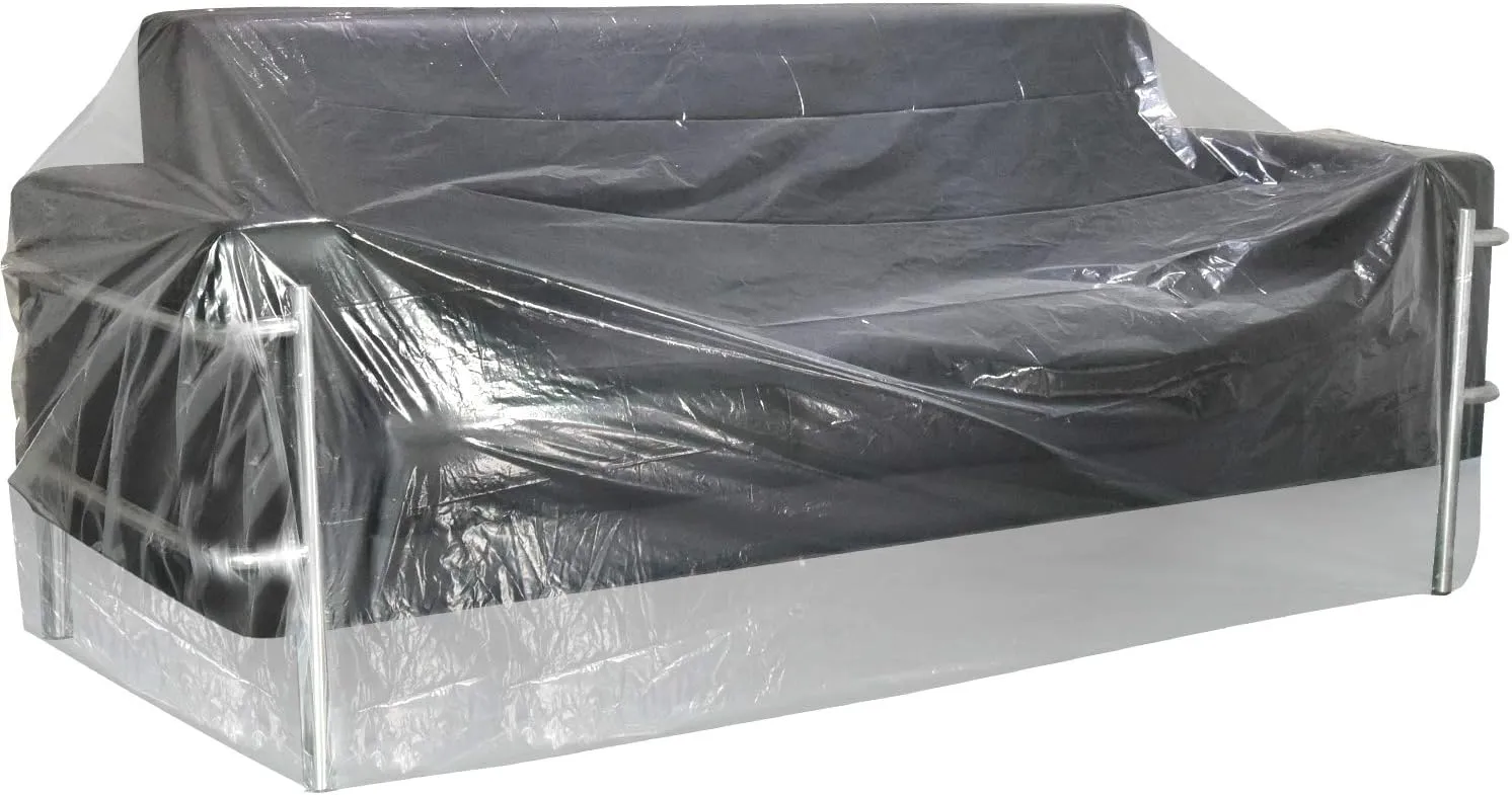 TUPARKA Large Furniture Cover Poly Storage Bag Heavy Duty Sofa Slipover for Moving Long Term Storage 110" x 72", 2 Set