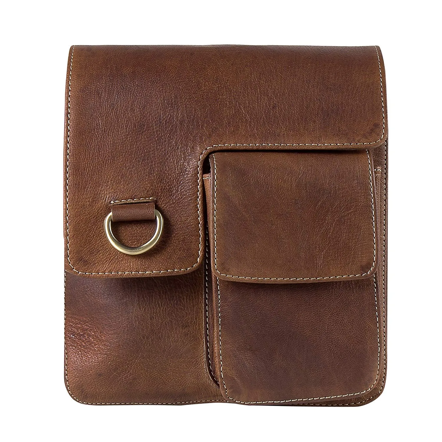 TUZECH Pure Genuine Leather Modern Styled Brown Stylish Vintage Handbag Satchel Bag Handcrafted Leather Bag -Fits Laptop Up To (11 Inches)
