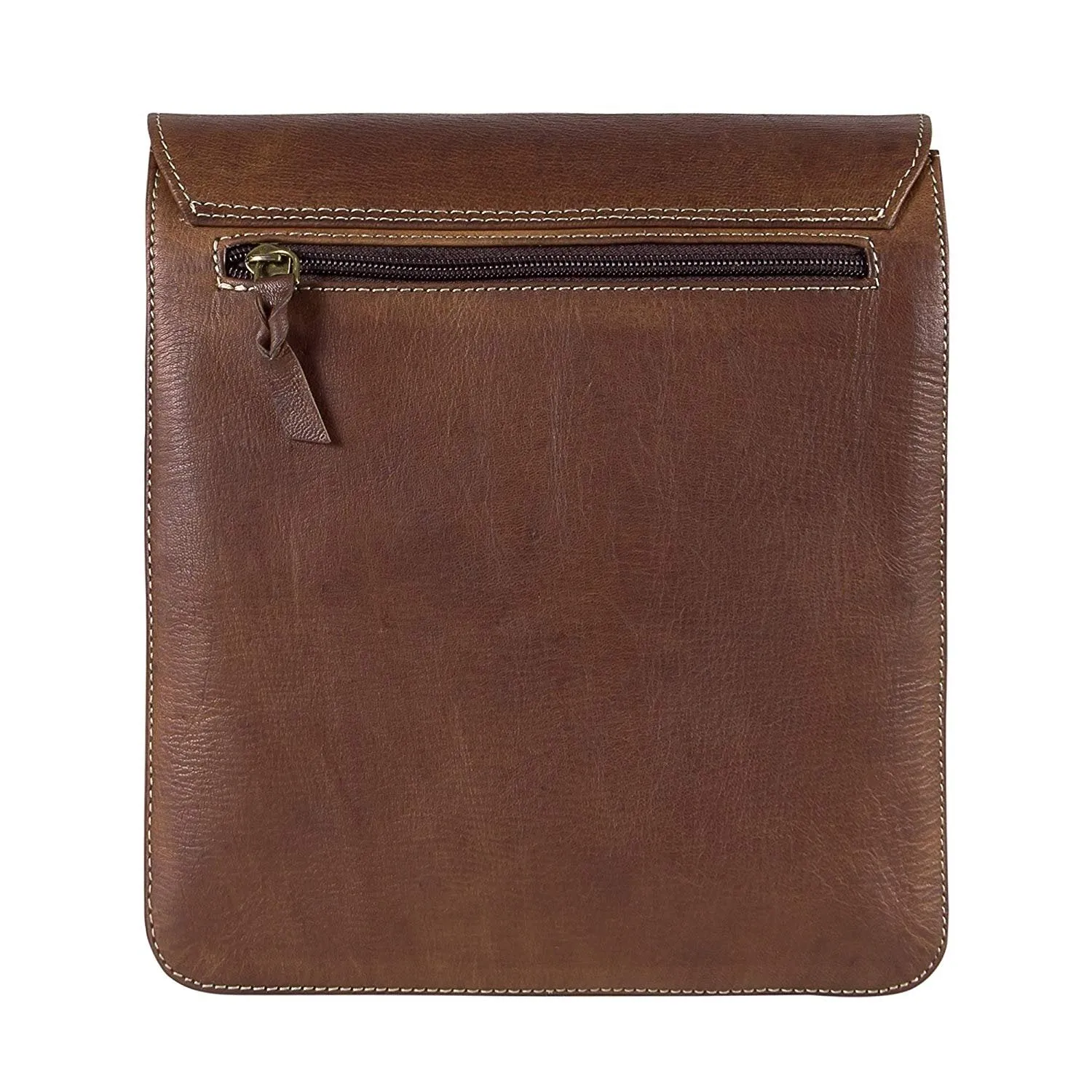 TUZECH Pure Genuine Leather Modern Styled Brown Stylish Vintage Handbag Satchel Bag Handcrafted Leather Bag -Fits Laptop Up To (11 Inches)